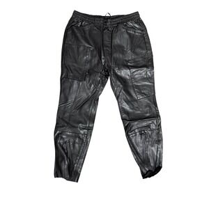 G-Star Raw‎ Powel Utility  Leather Jogger Pants Black Raw Hem